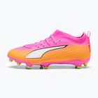Scarpe da calcio per bambini PUMA Ultra 6 Match FG/AG Jr poison pink/puma white/sun stream/bright aqua/puma black