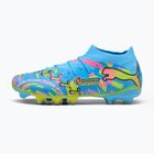 Scarpe da calcio PUMA Future 9 Match Advanced Level FG/AG puma white/blue glimmer/pink glimmer/yellow alert