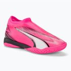 Scarpe da calcio PUMA Ultra Match LL IT+ Mid rosa velenoso/puma bianco/puma nero per bambini