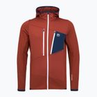 Felpa con cappuccio da uomo ORTOVOX Fleece Grid Hoody arancione