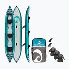 SPINERA Hybris 475 kayak gonfiabile per 3 persone di colore verde acqua/bianco/grigio