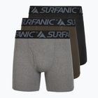 Boxer termici da uomo Surfanic Carbondri 3 paia black/grey/khaki
