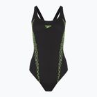 Speedo Panel Muscleback nero/verde, costume intero da donna