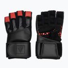 RDX L4 Guanti da allenamento per il sollevamento pesi in pelle rosso/nero