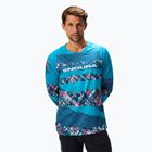 Endura Patchwork Ltd Uomo manica lunga da ciclismo blu stampata