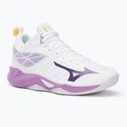Scarpe da pallavolo da donna Mizuno Wave Dimension Mid bianco/viola patrizia/vintage