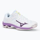 Scarpe da pallavolo da donna Mizuno Wave Voltage 2 bianco/viola patrizia/vintage