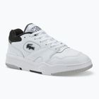 Scarpe Lacoste Lineshot da uomo con colletto a contrasto in pelle bianco/nero