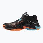 Mizuno Wave Lightning Z8 Mid scarpa da pallavolo nero/fiamma di neon/blu pavone