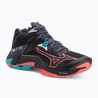 Mizuno Wave Lightning Z8 Mid scarpa da pallavolo nero/fiamma di neon/blu pavone