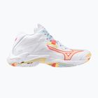 Scarpe da pallavolo donna Mizuno Wave Lightning Z8 Mid bianco/calipso coral/pale banana