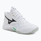 Scarpe da pallavolo Mizuno Wave Momentum Pro Mid white/black/frozen emerald
