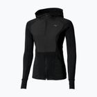 Giacca da running donna Mizuno Active Warm Hybrid Full Zip Hooded nero