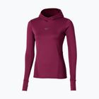 Felpa running donna Mizuno Active Warm Hooded dark purple