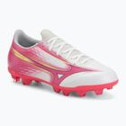 Scarpe da calcio junior Mizuno Alfa III Select Jr FG white/fuchsia purple