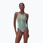 Costume intero Speedo Zip Colorblock soft olive donna