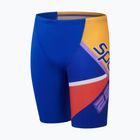 Speedo Placement V Cut Digital, costume da bagno per bambini, true cobalt/watermelon/sweep purple