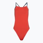 Costume intero Speedo Solid Lattice Tie-Back donna rosso/blu