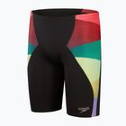 Speedo Placement Digital V-Cut uomo, costume da bagno nero/viola dolce/verde arlecchino/watermelon