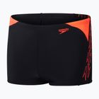 Speedo HyperBoom Splice Aquashort, boxer da nuoto per bambini, nero/rosso