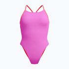 Costume da bagno intero da donna Speedo Solid Lattice Tie-Back neon violet