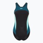 Costume intero Speedo da donna Collo alto con spacco incrociato sul retro verde scuro