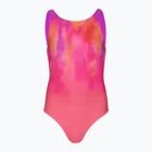 Costume da bagno intero per bambini Speedo Print Pulseback rosa/viola neon