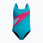 Costume da bagno intero per bambini Speedo Hyperboom Butterfly Back Mayan Blue/Margarita Pink