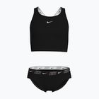Costume da bagno a due pezzi per bambini Nike Logo Tape Crossback Midkini nero