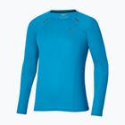 Longsleeve da running uomo Mizuno Active Dryaeroflow blue jewel