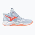 Scarpe da pallavolo donna Mizuno Wave Momentum Pro Mid blue finch/lava orange/flamingo coral