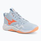 Scarpe da pallavolo donna Mizuno Wave Momentum Pro Mid blue finch/lava orange/flamingo coral