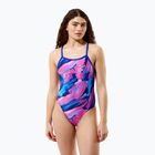 Costume da bagno intero donna Speedo FL Printed Turnback brushy glitch/hope