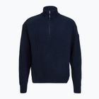 Maglione da uomo Dovre Ribbed Knit Half Zip navy
