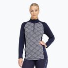 Felpa termica donna Dovre Wool Organic Half Zip navy