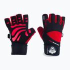 Guanti da allenamento DBX BUSHIDO con velcro lungo e sistema di presa nero/rosso