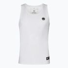 Canotta Pitbull West Coast Uomo Slim Fit Lycra Logo Piccolo Bianco