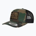 Uomo Pitbull West Coast Mesh Snapback cap ,,Blood Dog" Camo Trucker legno / nero
