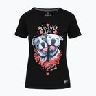 Maglietta Pitbull Fur Ever Love donna nero