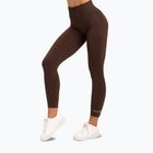 Leggings allenamento donna Gym Glamour Push Up cioccolato