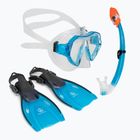 AQUASTIC Shelly set snorkeling per bambini maschera + boccaglio + pinne blu