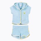 KID STORY Set in spugna di cotone biologico Camicia e pantaloncini blu cielo