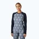 Maglia termica da donna Helly Hansen Lifa Merino Midweight Graphic Crew navy star pixel