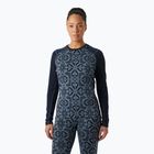 Helly Hansen Lifa Merino Midweight Graphic Crew navy nordic rose aop manica lunga termica donna