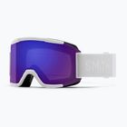Maschere da sci Smith Squad white vapor/chromapop everyday violet mirror/clear