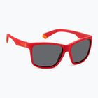Occhiali da sole Polaroid PLD 8057/S rosso opaco/grigio polarizzato per bambini