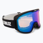 Bliz Rave nero opaco/arancio chiaro blu multi occhiali da sci