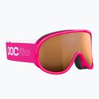 Maschera da sci per bambini POC POCito Retina Jr S2 fluorescent pink/partly sunny light orange