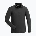 Felpa termica da uomo Pinewood Abisko Merino Base Layer Half Zip nero fumo