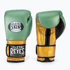 Cleto Reyes Velcro Sparring verde metallizzato/oro guanti da boxe wbc